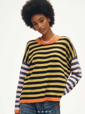 Anthropologie Striped Crewneck Sweater